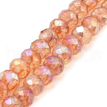 Spray Painted Imitation Jade Glass Beads Strands GLAA-P058-01B-06-1
