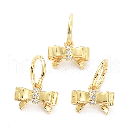 Brass Micro Pave Clear Cubic Zirconia Charms ZIRC-L091-083G-1