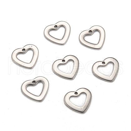 Handmade Gifts Ideas for Valentines Day 201 Stainless Steel Open Heart Pendants STAS-Q057-1