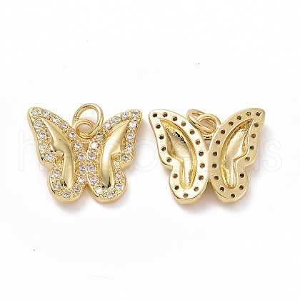 Brass Cubic Zirconia Pendants ZIRC-I062-12G-1