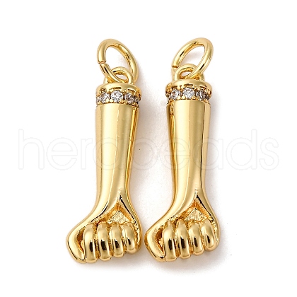 Brass Micro Pave Cubic Zirconia Pendants KK-P308-44G-1