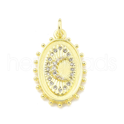 Rack Plating Brass Micro Pave Cubic Zirconia Pendants KK-D359-19G-1