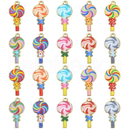 30Pcs 10 Styles Alloy Enamel Pendants ENAM-CJ0005-23-1