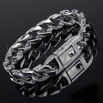 Alloy Curb Chain Bracelet for Men WG16336-01-1-1