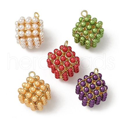 ABS Imitation Pearl Pendants KK-K293-43B-1