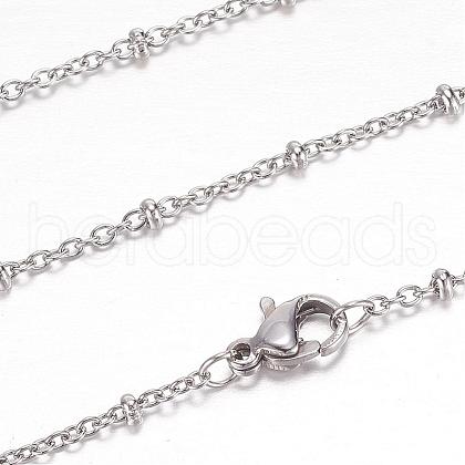 304 Stainless Steel Cable Chain Necklaces STAS-G083-68P-1