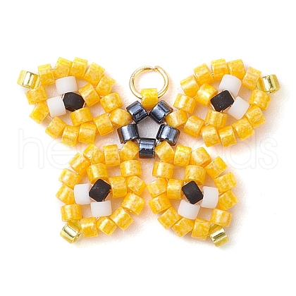 Seed Beads Beaded Charms PALLOY-MZ00320-04-1