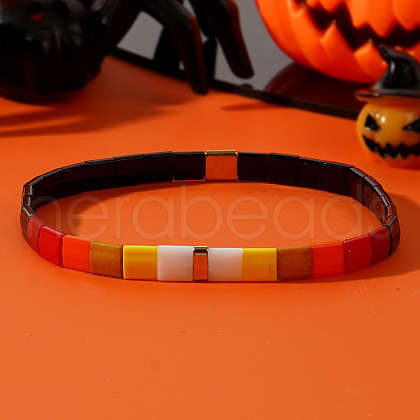 TILA Glass Seed Beads Stretch Bracelets for Men Women WI4192-1