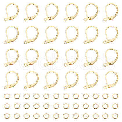 BENECREAT 40Pcs Brass Leverback Earring Findings KK-BC0013-03G-1