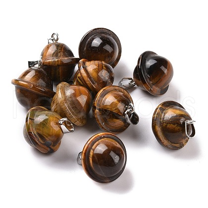 Natural Tiger Eye Pendants G-B041-01P-10-1