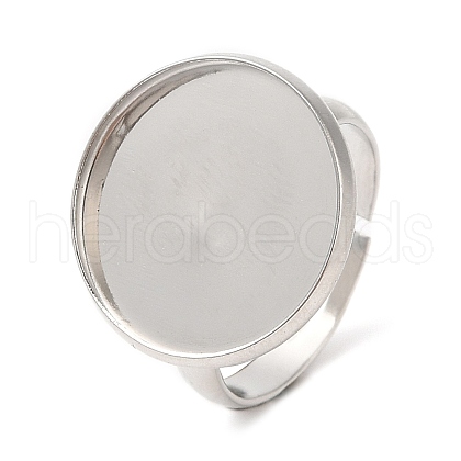 Non-Tarnish 304 Stainless Steel Adjustable Ring Findings STAS-R123-13P-1