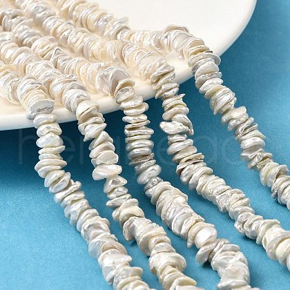 Natural Baroque Keshi Pearl Beads Strands PEAR-B004-10A-01A-1