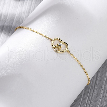 S925 Sterling Silver Link Bracelets for Women BJEW-D318-01G-1