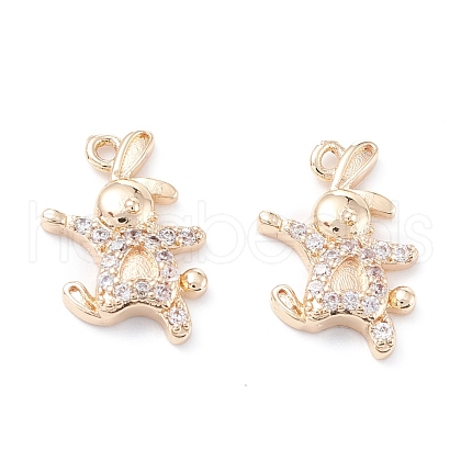 Rack Plating Brass Micro Pave Cubic Zirconia Pendants ZIRC-C026-06LG-1