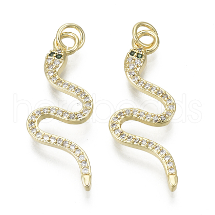 Brass Micro Pave Cubic Zirconia Pendants ZIRC-N039-030A-NF-1