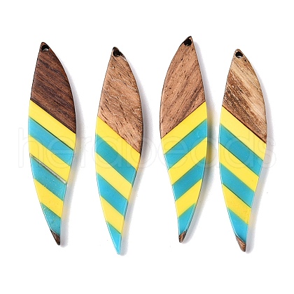 Epoxy Resin & Walnut Wood Pendants RESI-N039-121E-1