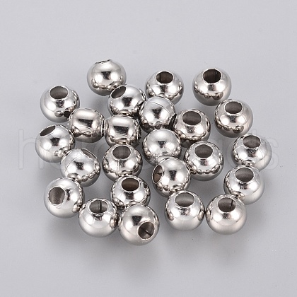 304 Stainless Steel Hollow Round Seamed Beads X-STAS-R032-6mm-1