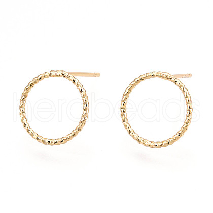 Brass Stud Earrings EJEW-N018-006-NF-1