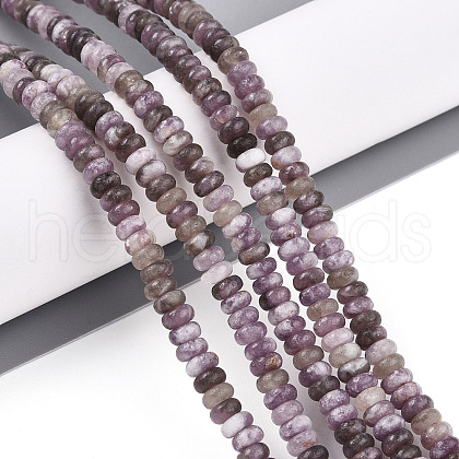 Natural Lepidolite/Purple Mica Stone Beads Strands G-T140-77-1