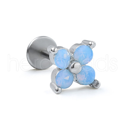 316L Surgical Stainless Steel Micro Pave Clear Cubic Zirconia Cartilage Earrings for Women Men WG67427-07-1
