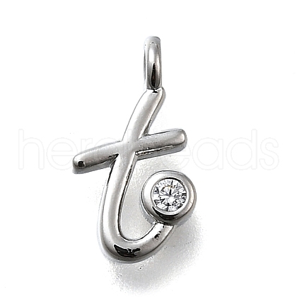 Brass Micro Pave Cubic Zirconia Pendants KK-B132-12P-T-1