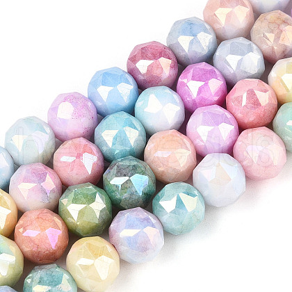 Electroplate Glass Beads Strands GLAA-N010-10mm-02-1