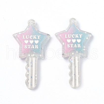 Two Tone Resin Big Pendants RESI-Z001-02A-1