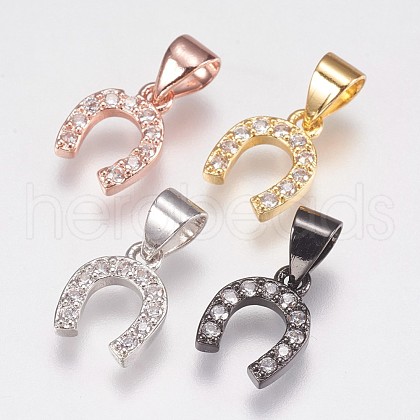 Brass Micro Pave Cubic Zirconia Charms ZIRC-E145-27-1
