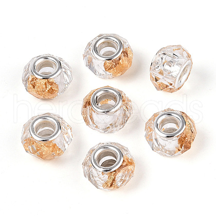 Transparent Resin Rondelle European Beads RESI-N044-01A-1
