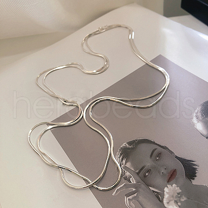 925 Sterling Silver Snake Chain Long Necklaces FS-WG4AD64-01-1