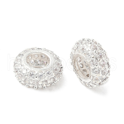 Brass Micro Pave Cubic Zirconia Beads KK-A254-03B-S-1