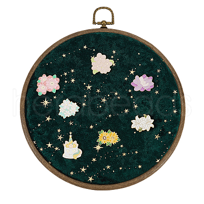 Flat Round ABS Wall Mounted Brooch Organizer Display Boards AJEW-WH0554-84B-1