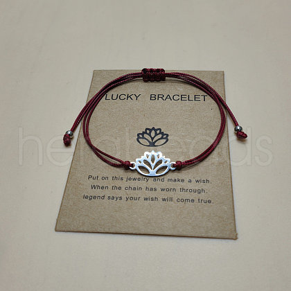 201 Stainless Steel Lotus Link Bracelets WGDDDBE-09-1