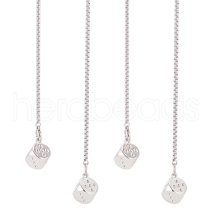 Alloy Hanging Dice with Dots Pendant Decorations HJEW-WH0043-68P-1