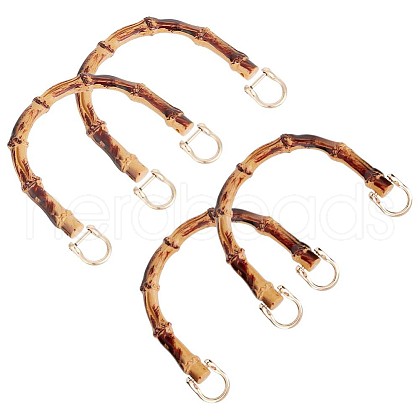 Arch Shaped Plastic Imitation Bamboo Bag Handles FIND-WH0111-303A-1