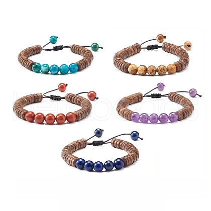 Adjustable Braided Bead Bracelets BJEW-JB07017-1