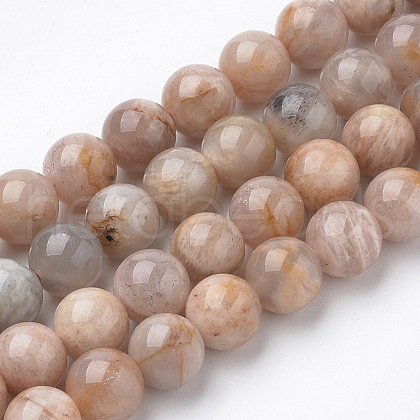 Natural Sunstone Beads Strands G-S150-51-10mm-1