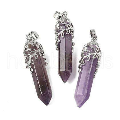 Natural Amethyst Pendants G-M450-01P-10-1
