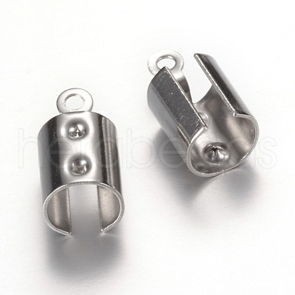 304 Stainless Steel Folding Crimp Ends X-STAS-T004-07-1