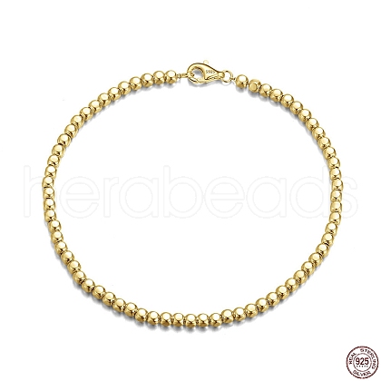 925 Sterling Silver Ball Chain Bracelets BJEW-I314-054A-G-1
