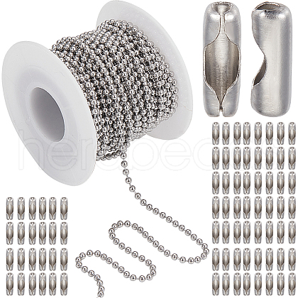 SUNNYCLUE 10M 304 Stainless Steel Ball Chains CHS-SC0001-04B-1