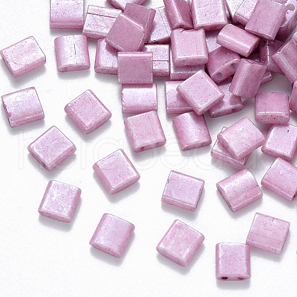 2-Hole Baking Painted Glass Seed Beads X-SEED-S031-L-599-1