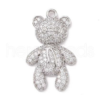 Eco-friendly Brass Micro Pave Clear Cubic Zirconia Pendants KK-D079-02P-1