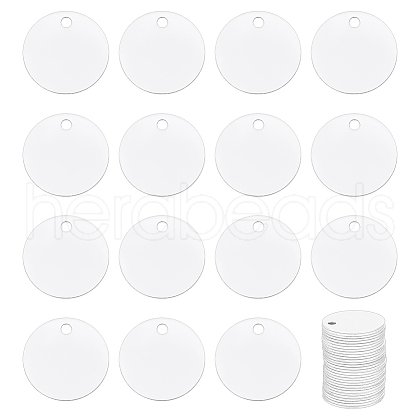 BENECREAT 30Pcs Blank Double-sided Heat Transfer Aluminium Pendants DIY-BC0012-89B-1