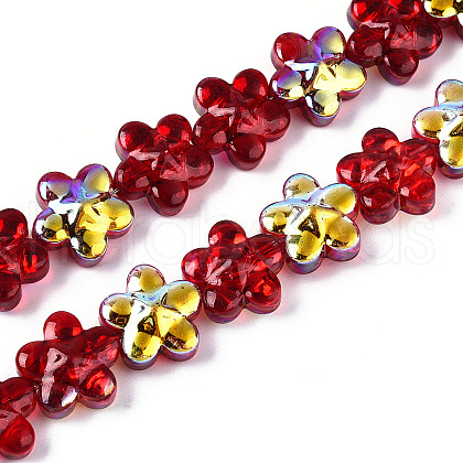 Transparency Electroplate Glass Beads Strands GLAA-T023-38A-02-1