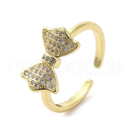 Rack Plating Brass Micro Pave Cubic Zirconia Finger Ring RJEW-C072-33B-G-1