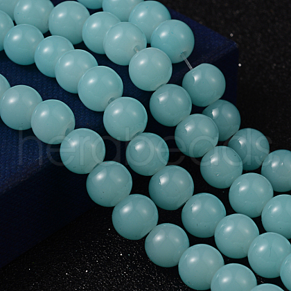 Imitation Jade Glass Beads Strands DGLA-S076-8mm-19-1