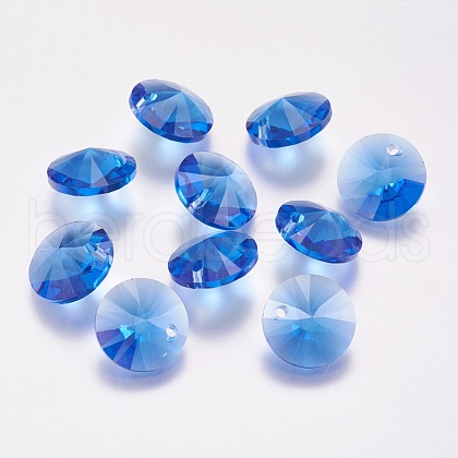 Faceted Glass Rhinestone Charms RGLA-F049-6mm-206-1