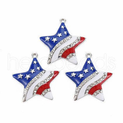 Rack Plating Alloy Enamel Pendants PALLOY-N172-052P-1