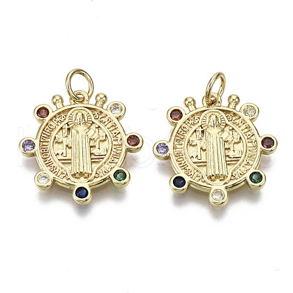 Brass Micro Pave Cubic Zirconia Pendants ZIRC-N039-059-NF-1